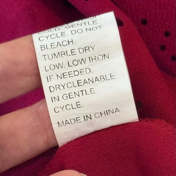 Red Laser Cut Scallop Hem Bell Sleeve Top 3XL Holiday Party Casual Festive Chic - Picture 8 of 11